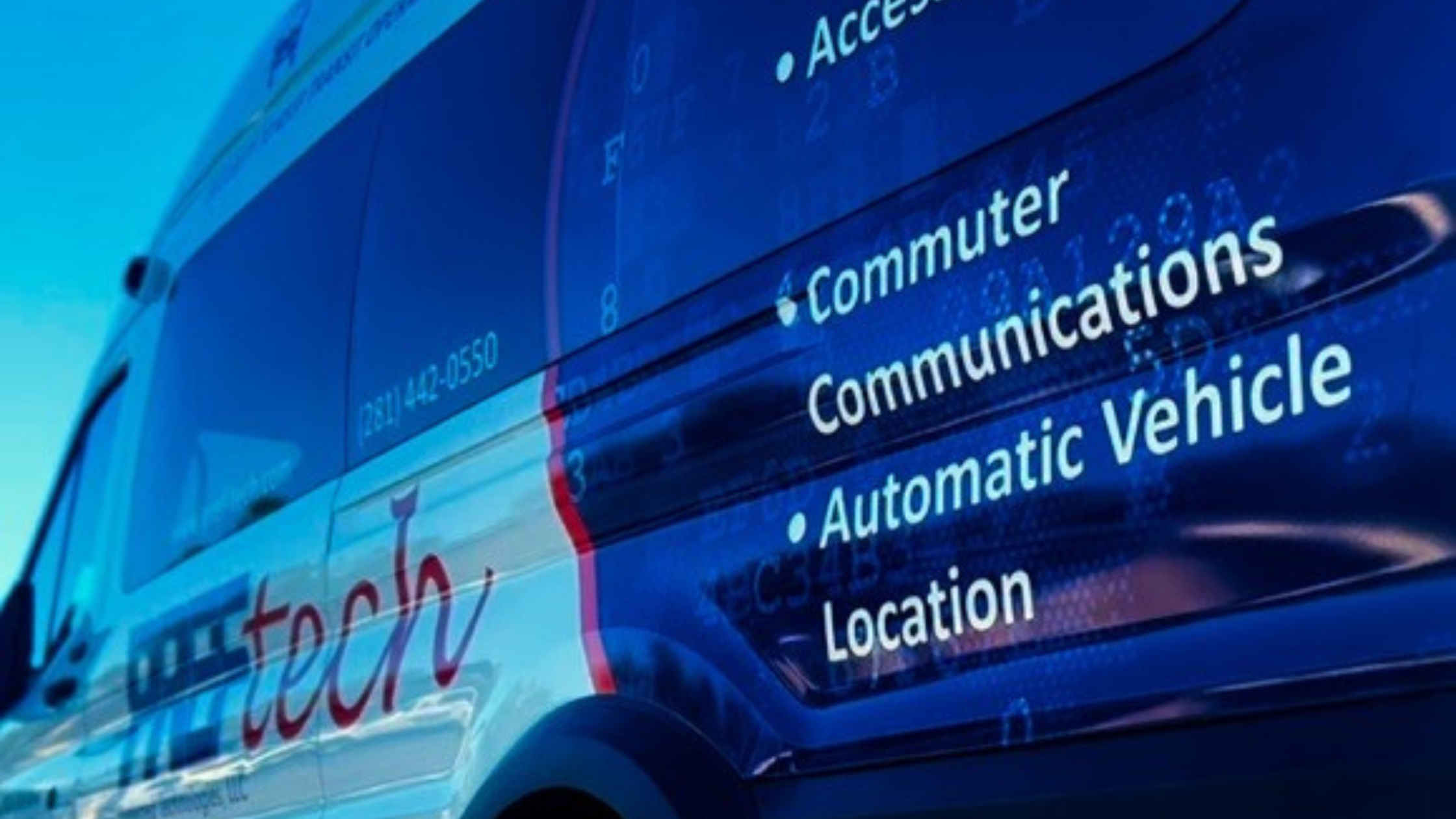 image is of a transit van with the Pref-Tech logo on the side.