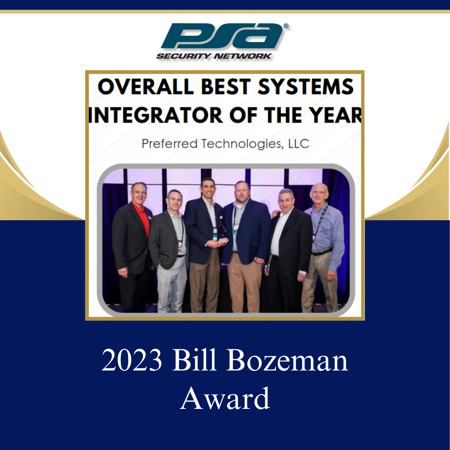 2023 Bill Bozeman Award, Top Systems Integrator, PSA Network